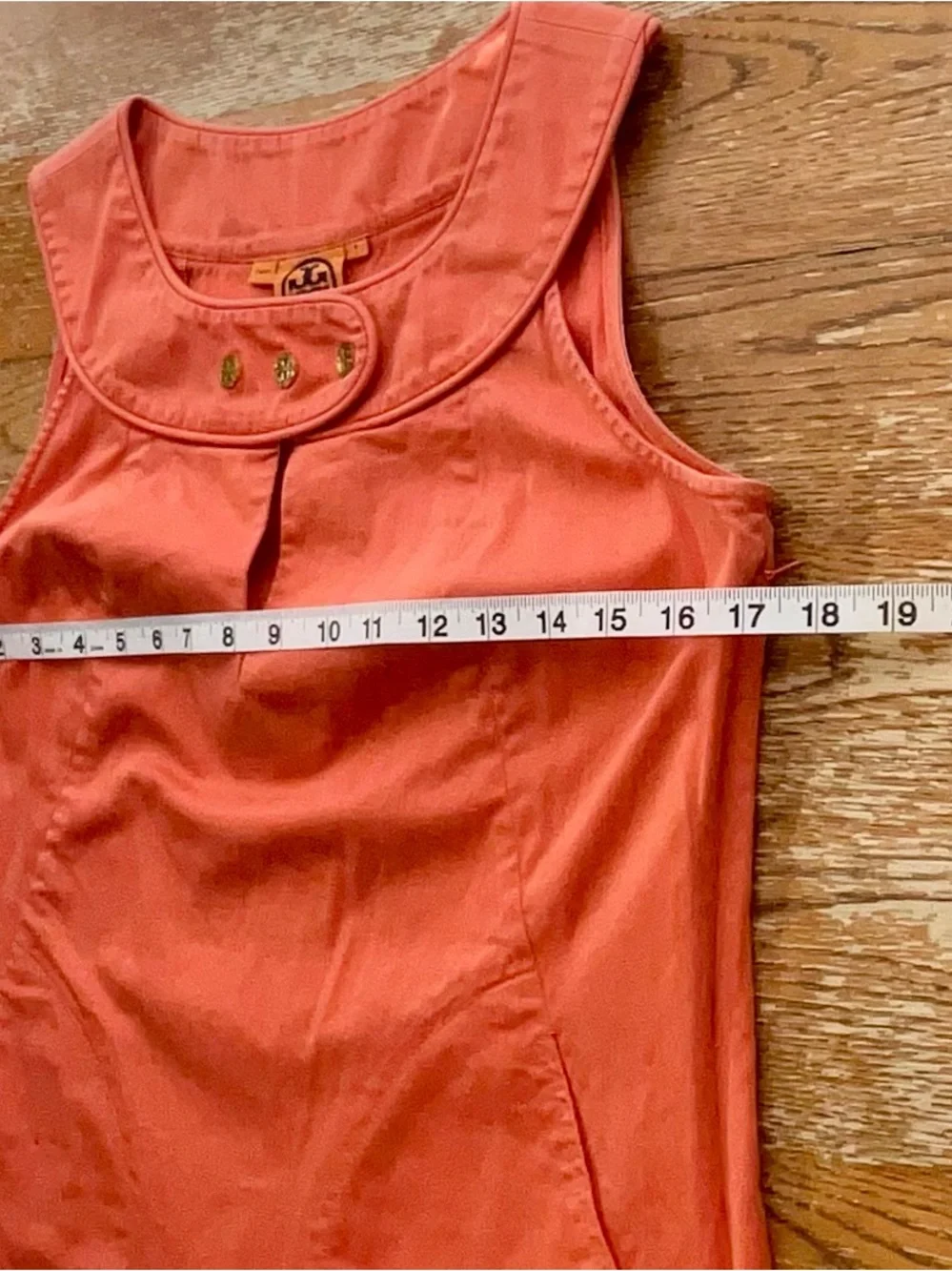 Vintage Tory Burch coral orange sleeveless sheath dress size 6